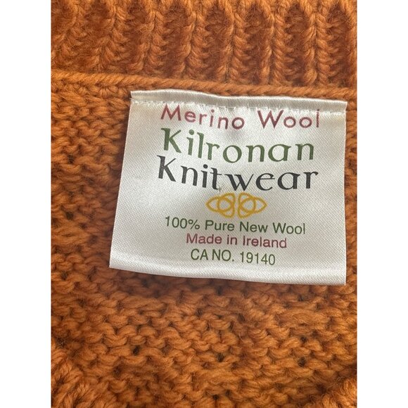 Kilronan Knitwear 100% Merino Wool Cable Knit Cardigan | | | Size Large - Picture 6 of 9
